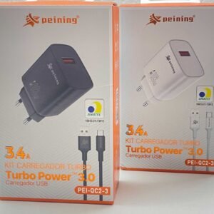 Carregador Turbo 18w 3.4A Tipo-C Peining  PEI-QC2-3